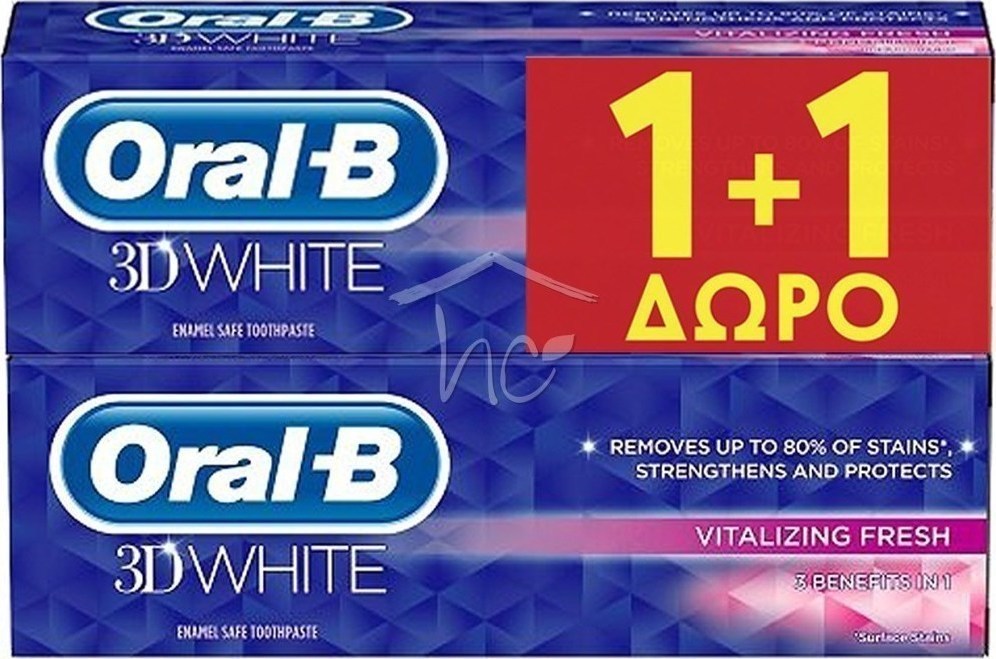 ORAL-B 3D White Vitalizing Fresh 1+1 2 x 75ml