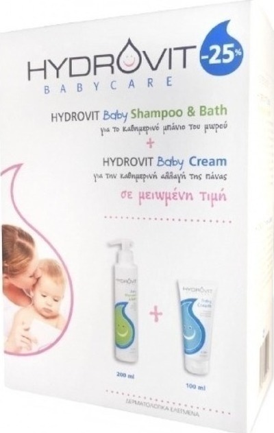 HYDROVIT Baby Care Baby Shampoo & Bath 200ml & Baby Cream 100ml