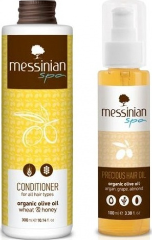 MESSINIAN SPA Precious Hair Oil Argan Grape Almond 100ml & Conditioner Wheat Honey 300ml