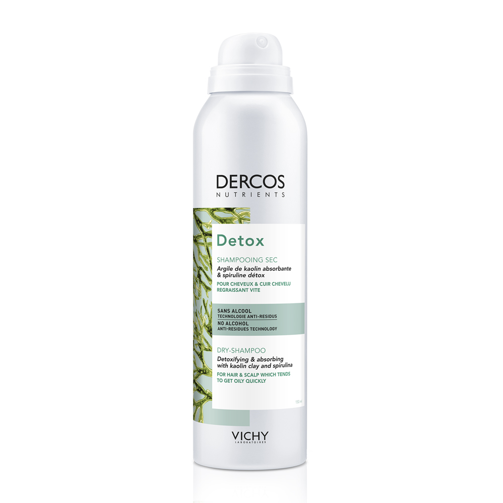 VICHY Nutrients Dercos Detox Dry Shampoo Ξηρό Σαμπουάν για Μαλλιά & Τριχωτό Που Είναι Λιπαρά 150ml