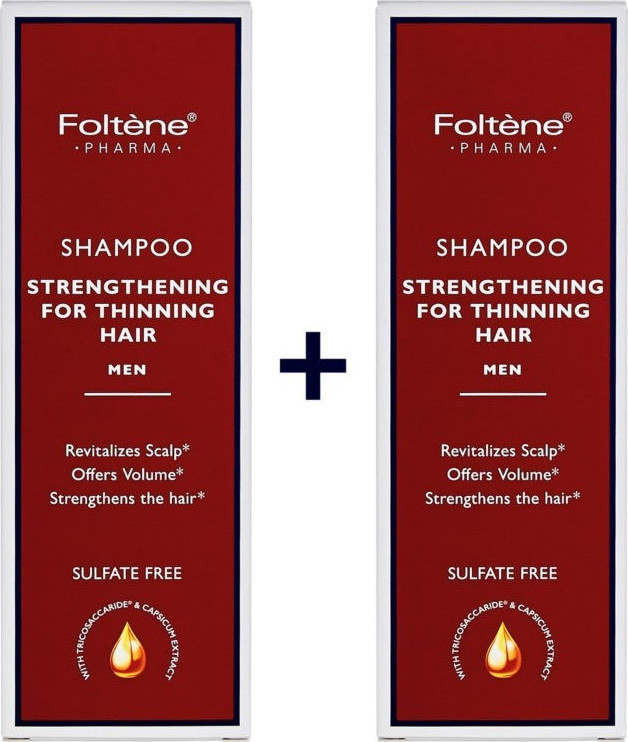 FOLTENE Shampoo Strengthening for Thinning Hair Men Sulfate Free 2 x 200ml