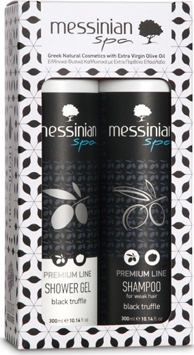 MESSINIAN SPA Premium Line Shower Gel Black Truflle 300ml & Shampoo 300ml