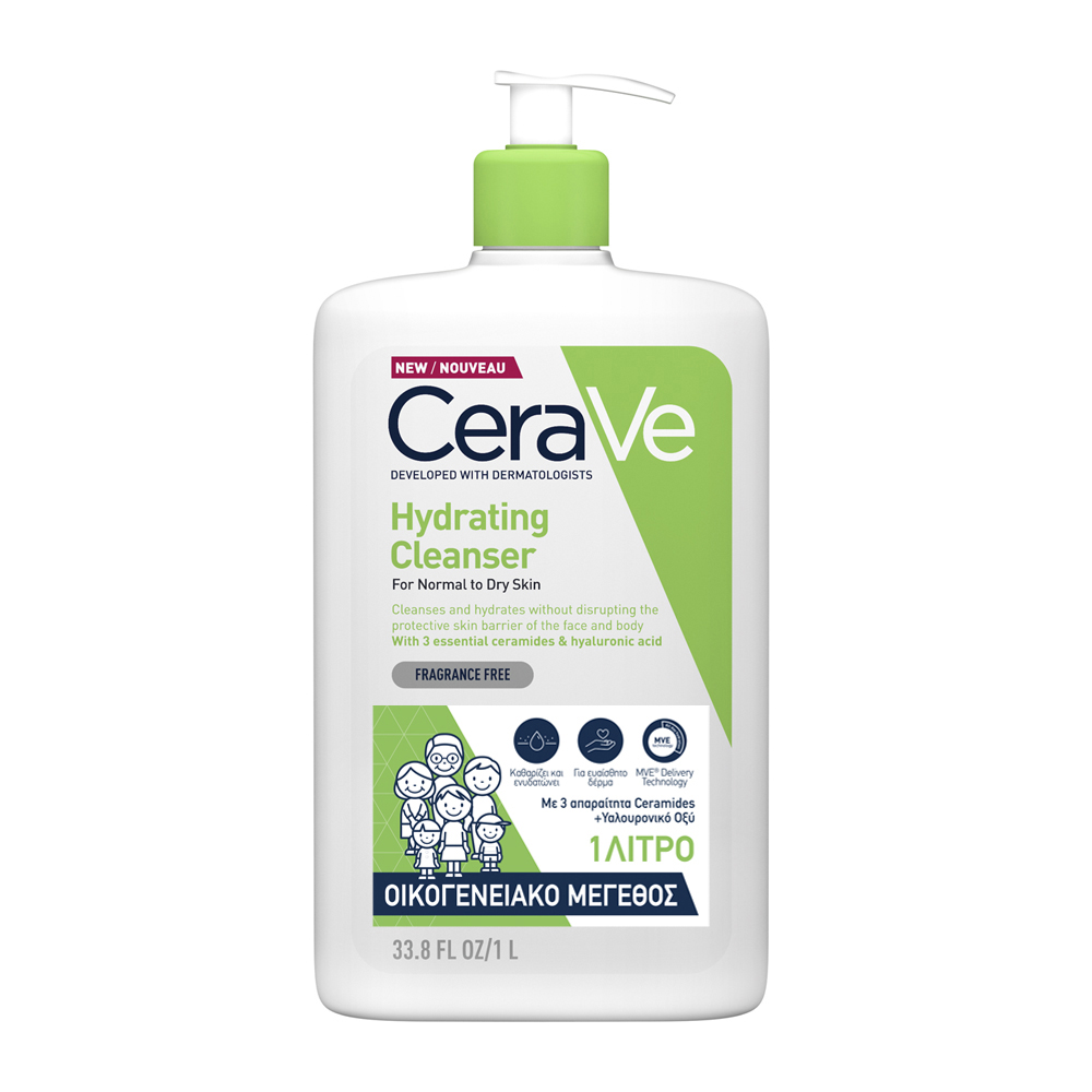 CERAVE Hydrating Cleanser (1000ml) - Καθαρισμός & Ενυδάτωση Προσώπου & Σώματος