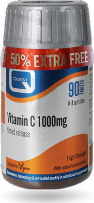 QUEST VITAMIN C Timed Release 1000mg (+50%) 90 Ταμπλέτες