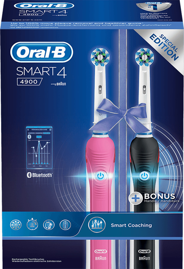 ORAL-B Smart 4 4900 Duo Pack Black & Pink