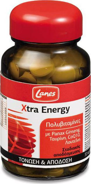 LANES Xtra Energy 30 Tabs Πολυβιταμίνη για Ενέργεια