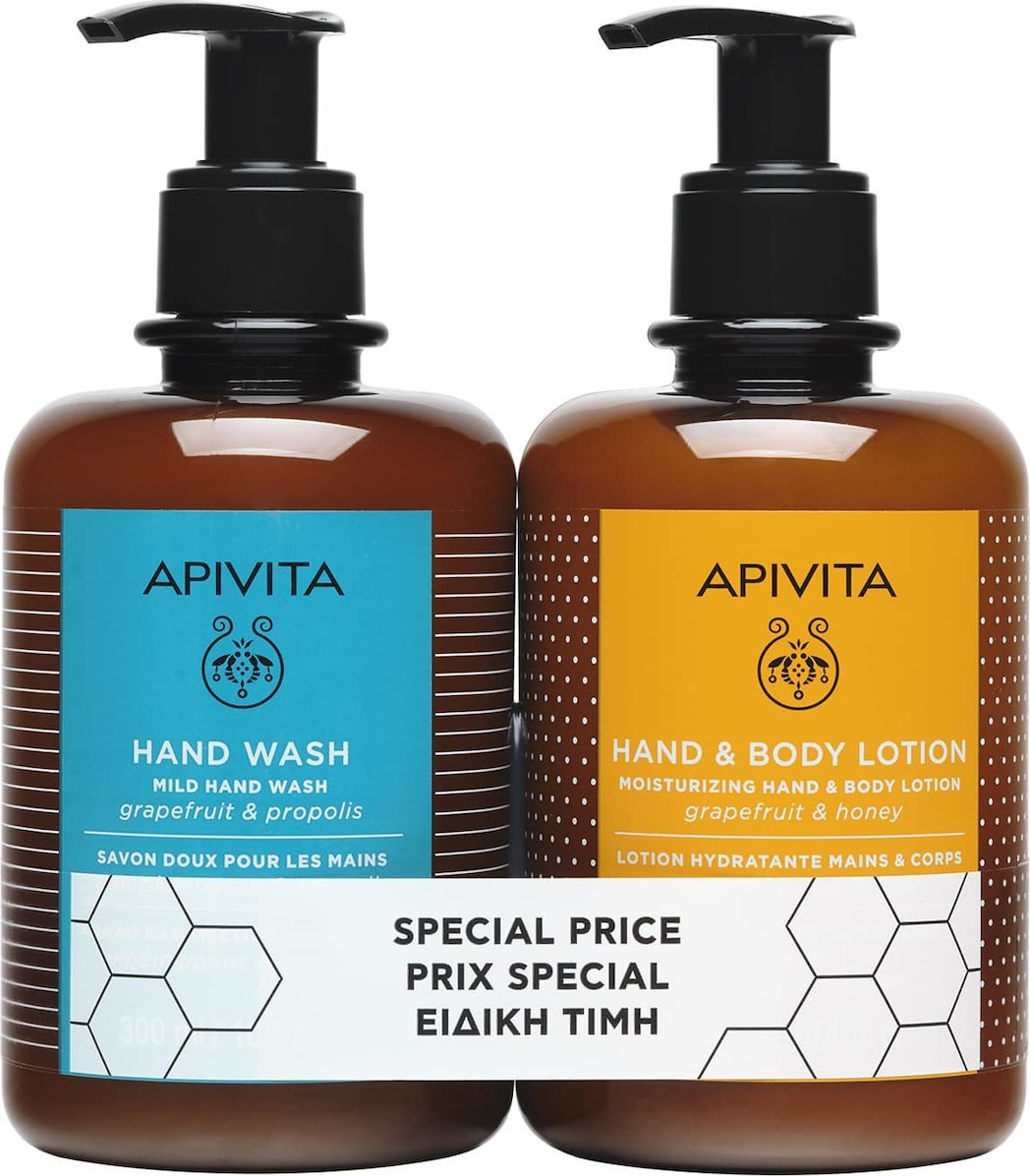 APIVITA Hand Wash 300ml & Moisturizing Hand And Body Lotion 300ml
