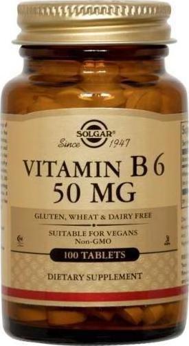 SOLGAR Vitamin B6 50mg 100 ταμπλέτες
