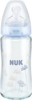 NUK Μπιμπερο First Choice Plus Γυαλινο με Θηλη σιλικονης 0-6 Μηνων 240ml