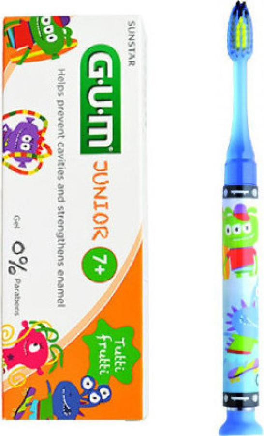 GUM Set Junior Light-Up Blue Soft Οδοντόβουρτσα & Junior Οδοντόκρεμα 7-12 Ετών Tutti Frutti 50ml