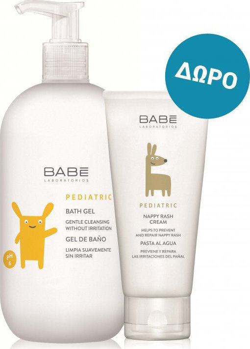 Babe Laboratorios Pediatric Bath Gel 500ml +Nappy Rash Cream 100ml