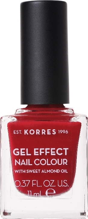 KORRES Gel Effect Nail Colour 56 Celebration Red Βερνίκι Νυχιών Απόλυτης Λάμψης & Διάρκειας, με Αμυγδαλέλαιο 11ml