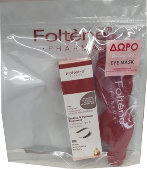 FOLTENE Eyelash & Eyebrow Treatment Μάσκαρα για πιο Δυνατές Βλεφαρίδες 8ml & ΔΩΡΟ Cooling Gel Eye Mask