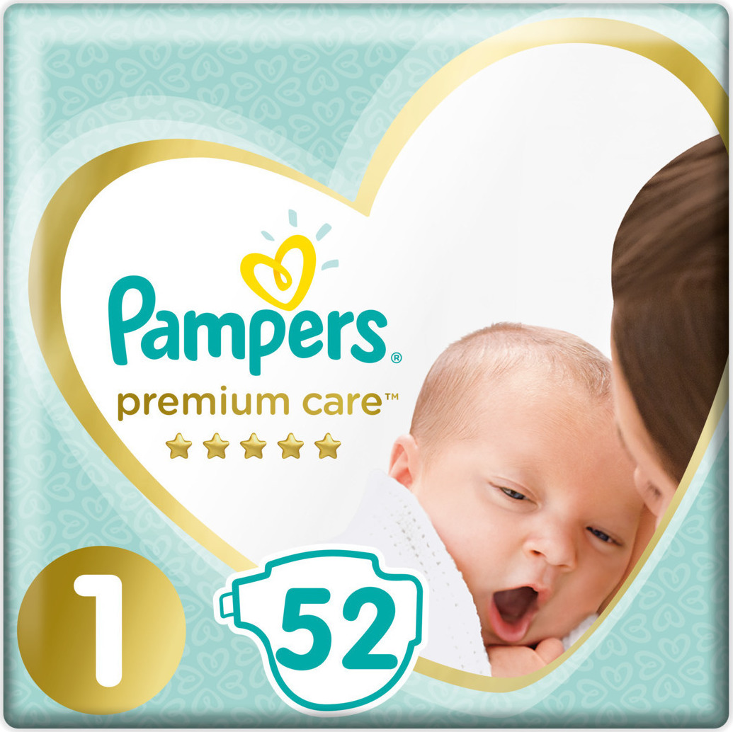 PAMPERS Premium Care Πάνες Μέγεθος No1 Newborn (2-5kg) 52 Πάνες