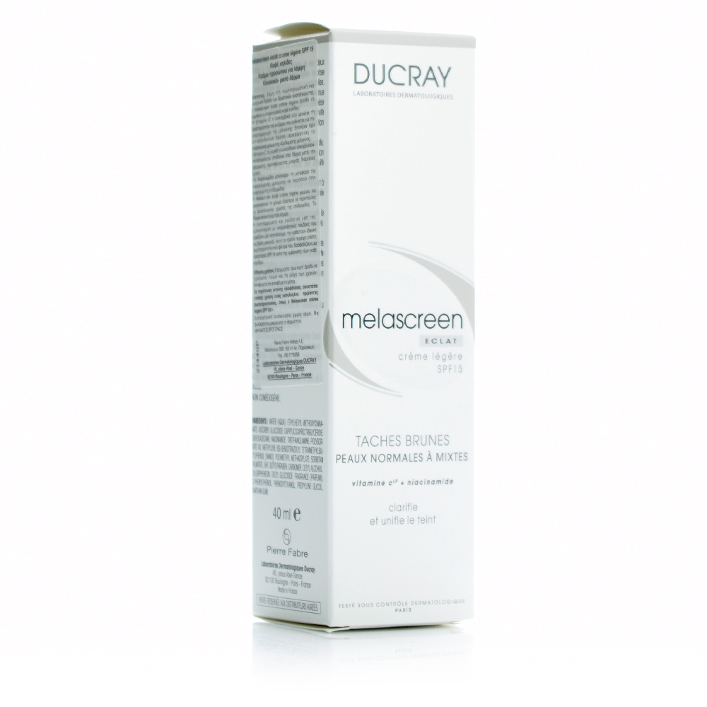 DUCRAY Melascreen Eclat Creme Legere SPF15, Ενυδατική Κρέμα Λάμψης για Πανάδες-Κηλίδες Κανον/μεικτές 40ml