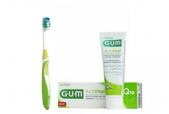 GUM 6050 Activital Q10 Toothpaste 75ml + Δωρο Activital Compact Toothbrush 583