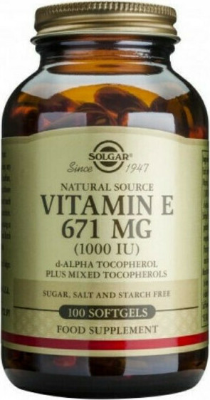 SOLGAR Vitamin E 1000iu 100 μαλακές κάψουλες