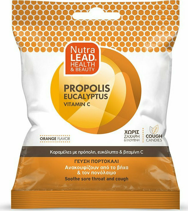 NUTRALEAD Cough Candies Propolis Eucalyptus Vitamin C Orange 40gr