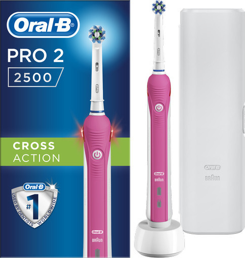 ORAL B Pro 2 2500 CrossAction Ροζ Ηλεκτρική Οδοντόβουρτσα