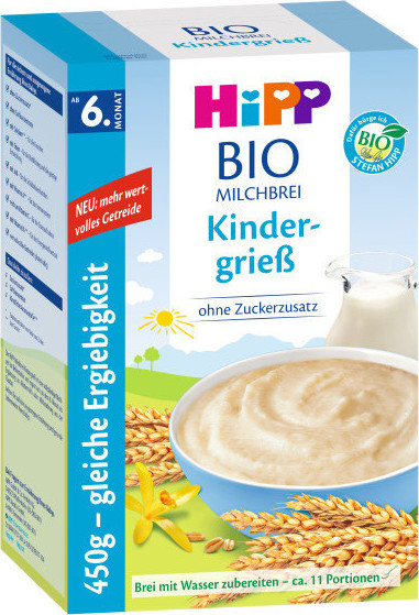 HIPP Κρέμα Δημητριακών με Γάλα και Σιμιγδάλι 450gr
