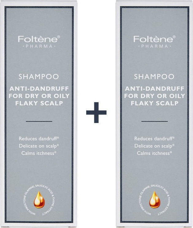 FOLTENE PHARMA Set Shampoo Anti-Dandruff For Dry or Oily Flaky Scalp 2x200ml